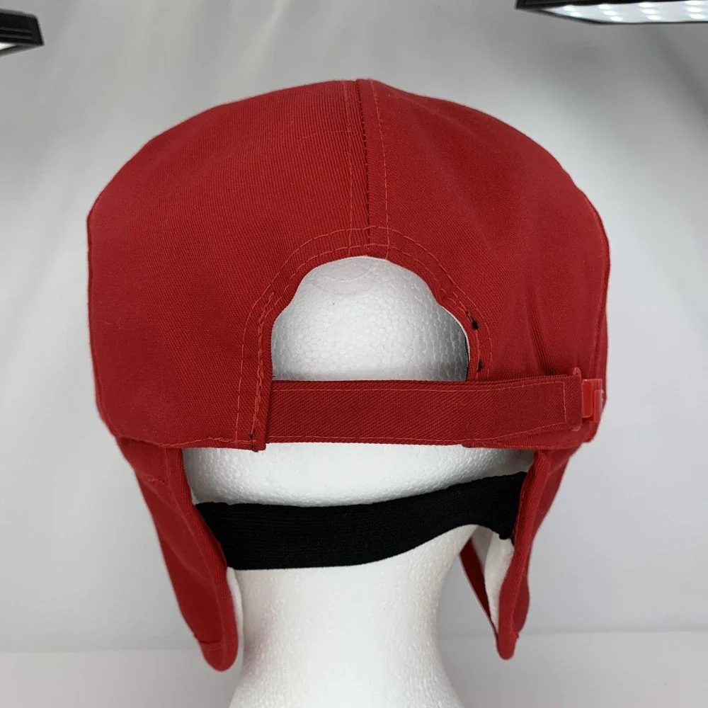 Schwarz Ready Mix Hat Red Rope Ear Flaps Zip Adjustable OSFA Winter Cap Concrete